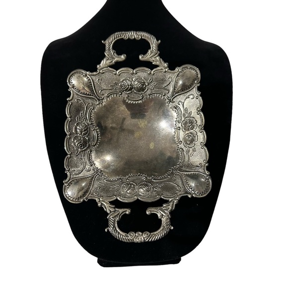 Godinger Silver Art Co Silver Plates Candy Nut Trinket Dish 9x6” Footed Handles - Picture 2 of 14